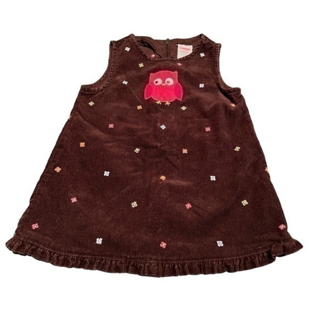 Gymboree corduroy owl jumper dress 6-12 months baby